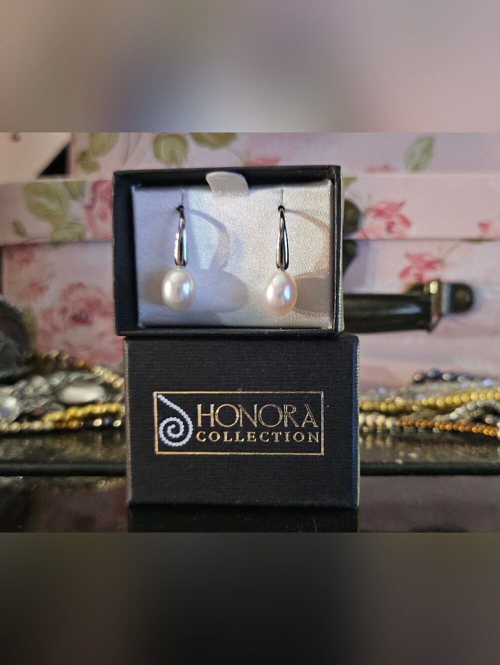Lovely Honora White Pearl Drop Earrings